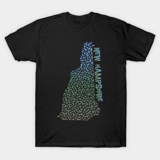 New Hampshire State Outline Maze & Labyrinth T-Shirt